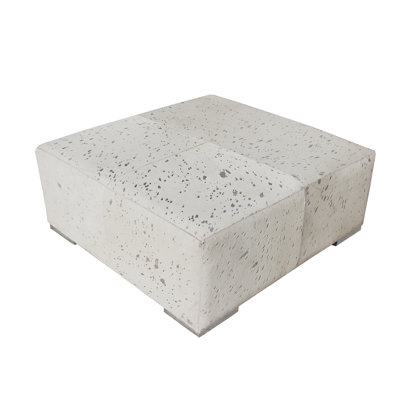Safari Silver Foil Cowhide Ottoman