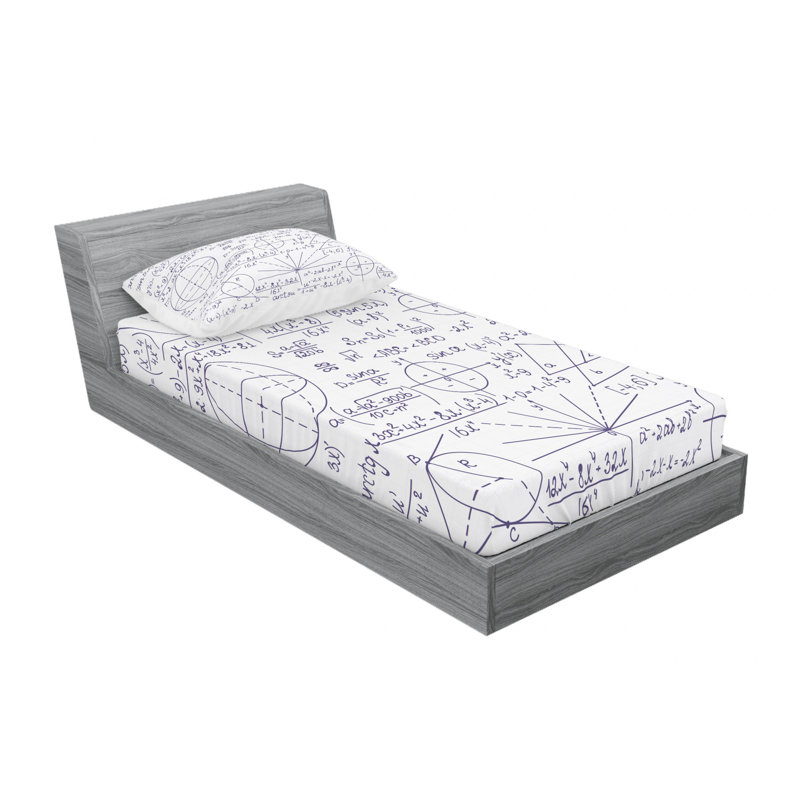 Microfiber Geometric Sheet Set, Twin Sheet Set with Fitted Sheet