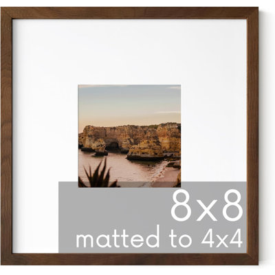 Brown Solid Wood Picture Frame with Mat