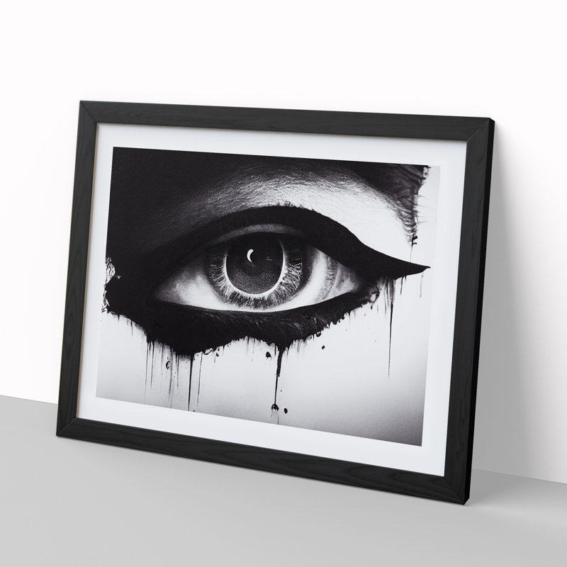 Human Eye Purism Abstract - Single Picture Frame Print, Black Framed, 46cm H x 64cm W x 2cm D