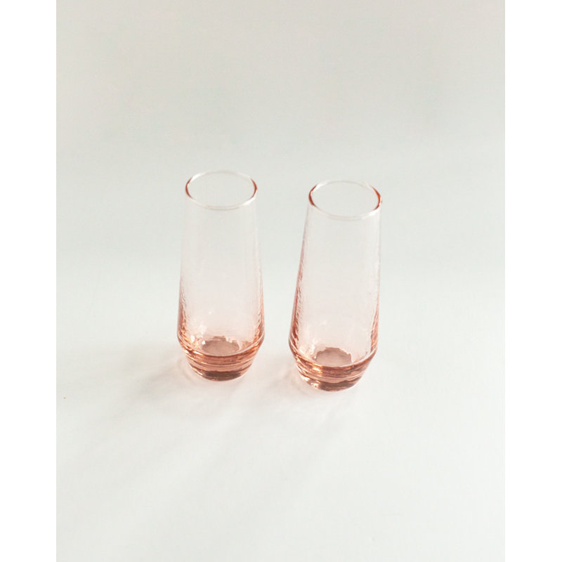 Ensemble de 2 flûtes à champagne Stemless, Rose