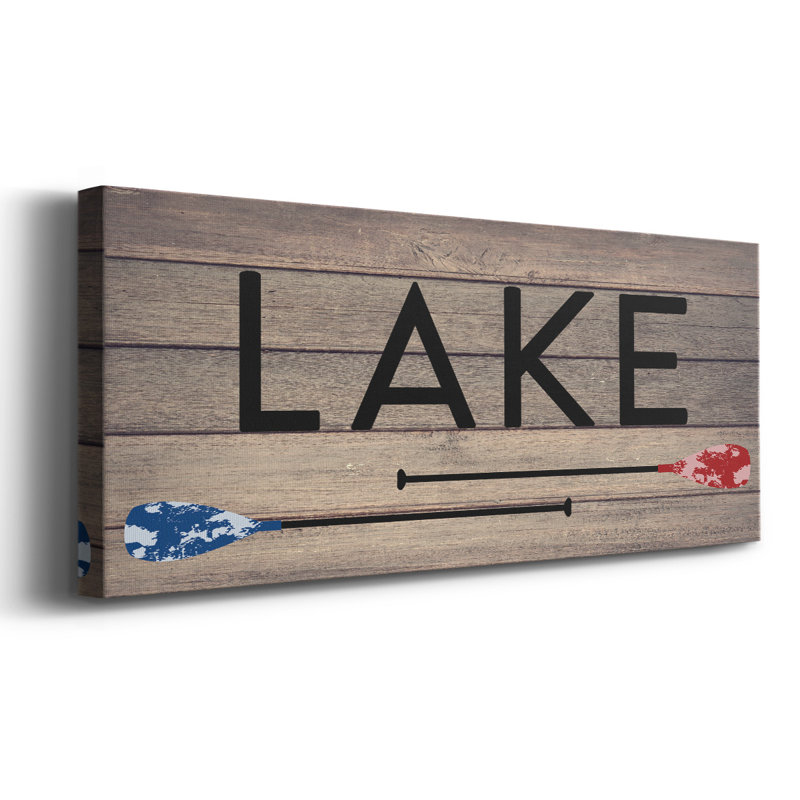 "Lake Paddles On Canvas", art textuel, H 12 po x l 30 po x P 1,5 po