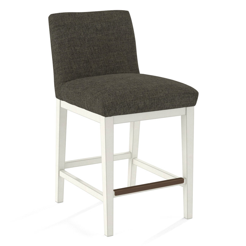 Upholstered Stool, Evolution Silver Fox, White