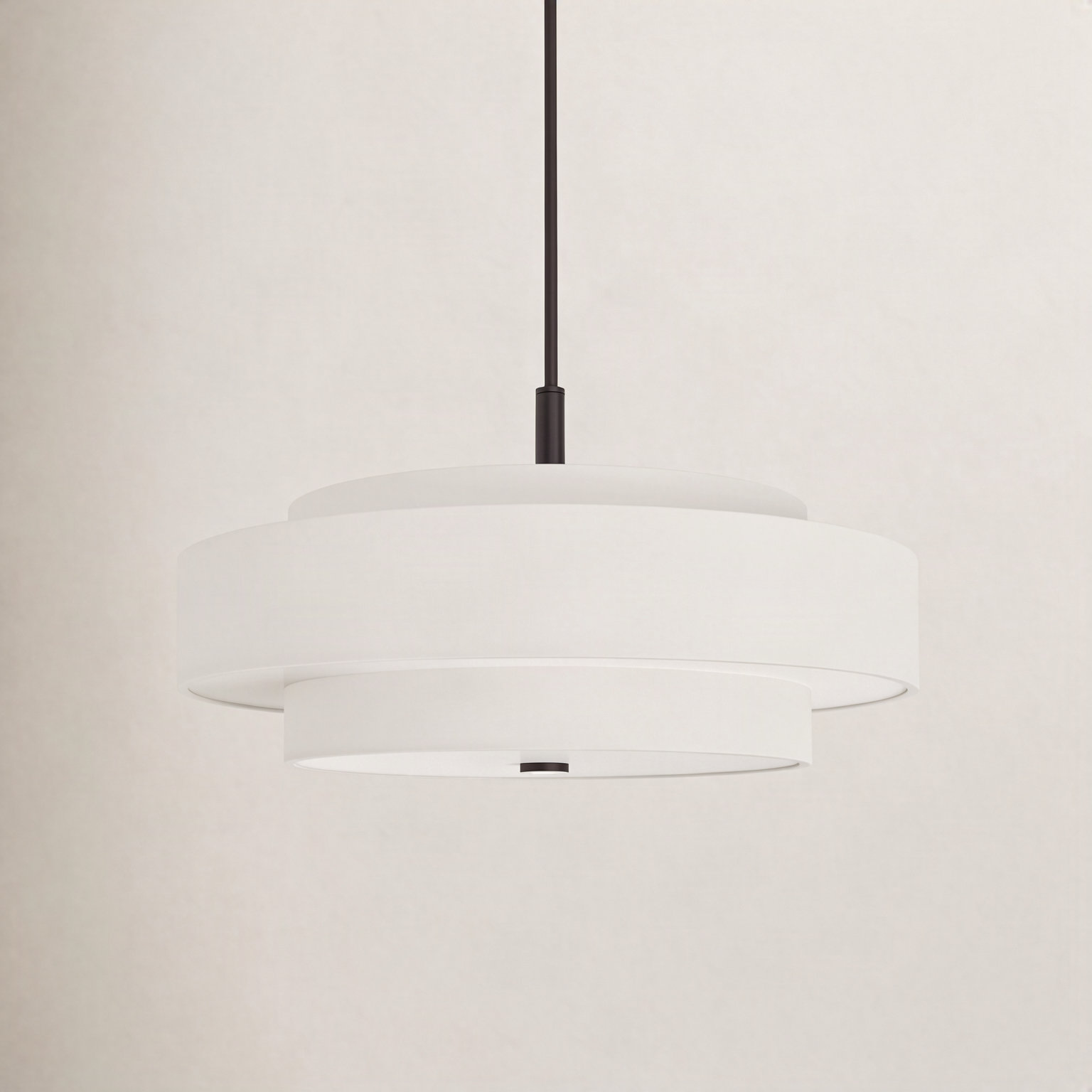Flaire 5-Light Chandelier, English Bronze, Off-White