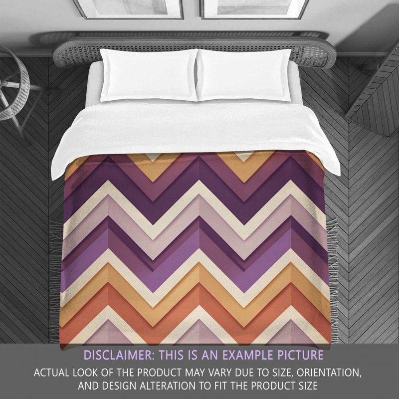 Chevron Comforter, Twin Extra Long Comforter, Orange/Purple