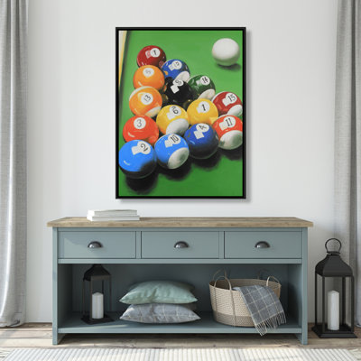 Table de billard avec formation de balles - toile encadrée 36 po x 48 po