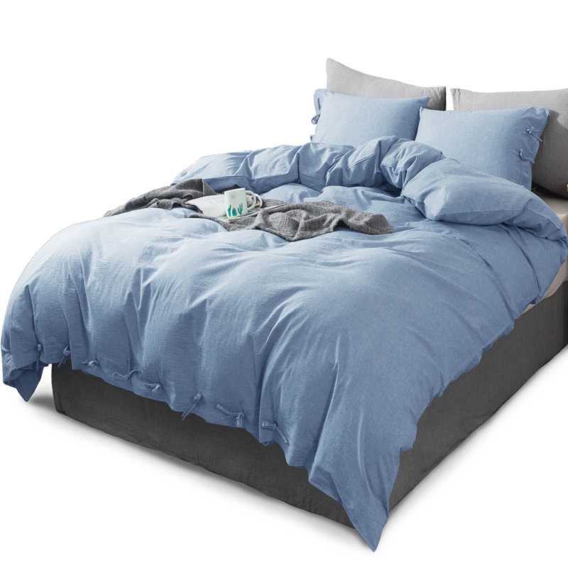 Duvet Cover, Queen Duvet Cover + 2 Shams, Light Blue