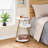 Round End Table Side Table with Metal Frame, Accent Bedside Table Nightstand with 3-Tier Shelves-1252769163-1252769162