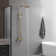 2-Spray Round Wall Bar Shower Kit With Hand Shower Dual Cross Handles Mixer Shower System Taps