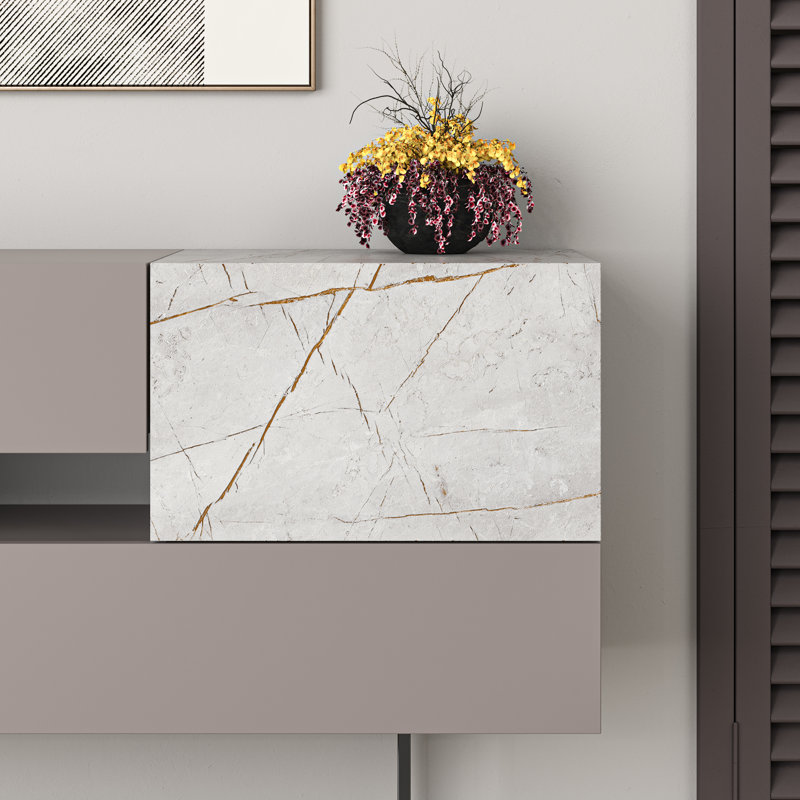 Mazzitelli 145cm Console Table, Light Mocha/White