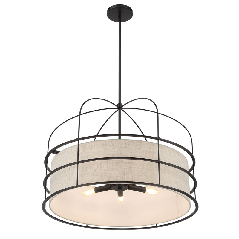 Luminaire suspendu tambour 1 lumière Gateway Park, Charbon