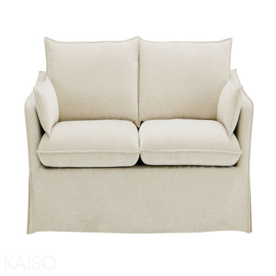 Beige Linen Sofa W/2 Pillows