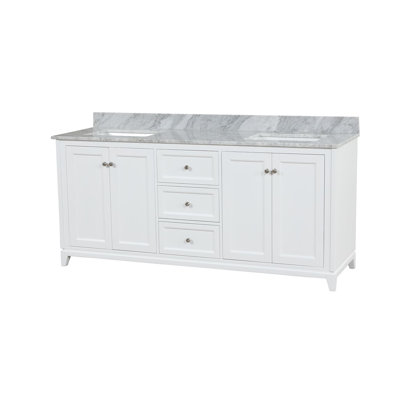 71.25;71.25'' Bathroom Vanity with Marble Top