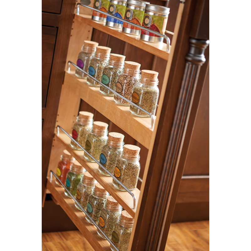 Wood Base Filler Pullout Organizer for New Kitchen Applications w/ Soft-Close, 30"H x 23"W x 3"D