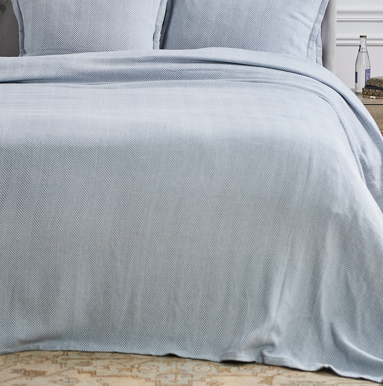 Orson Cotton Throw Blanket, Fog