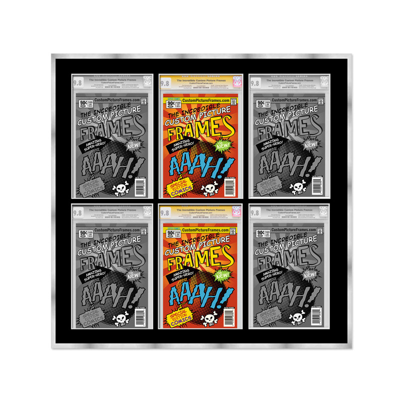 Cadre photo Collage, 8,125 po x 13 po, Argent / noir, 30 po x 30 po