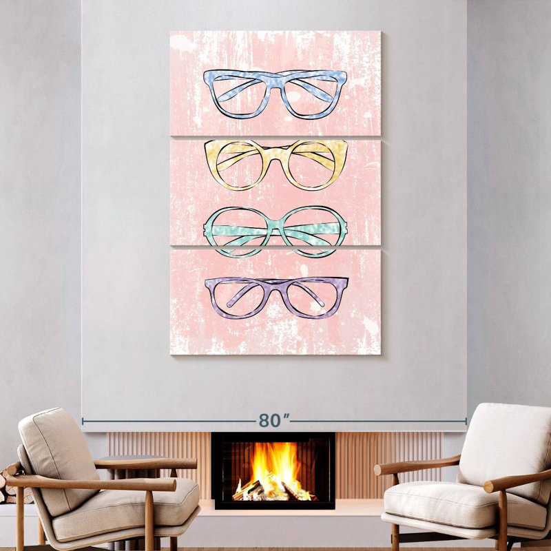 Pink Glasses, 74" H x 48" W
