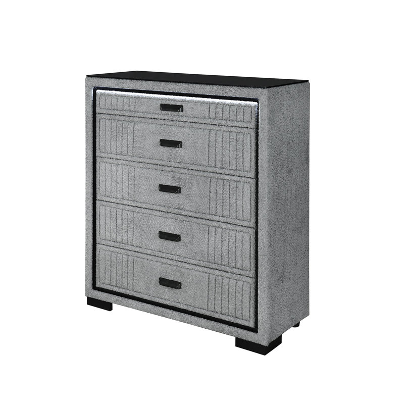 Isabella Grey Chest With Led, Gray