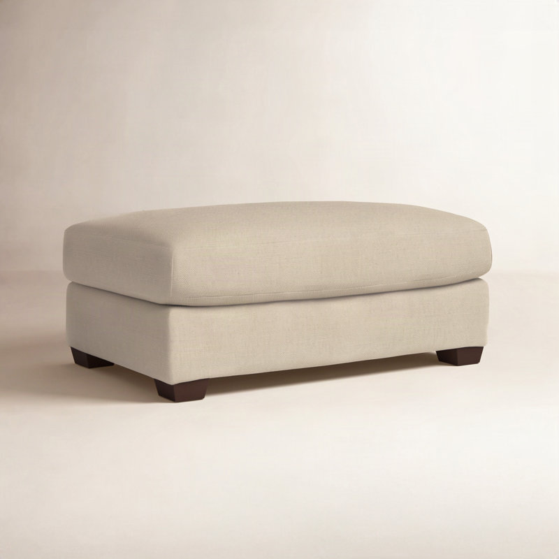 Rhodes Upholstered Ottoman, Bella Otter Performance Velvet