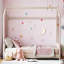 Lit simple en velours beige