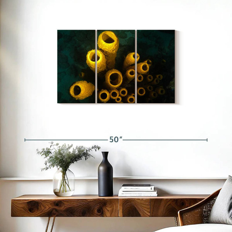 Brampt Yellow Pipe Corals, 20" H x 33" W
