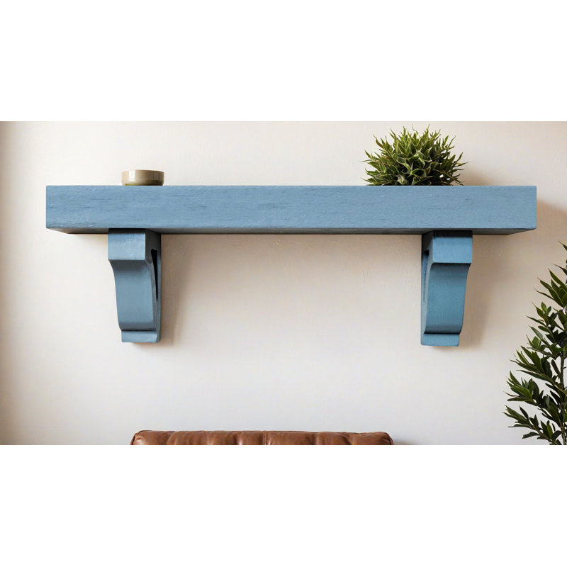Rayne Shelves/W Corbels, 7" H x 56" W x 4.5" D, Blue