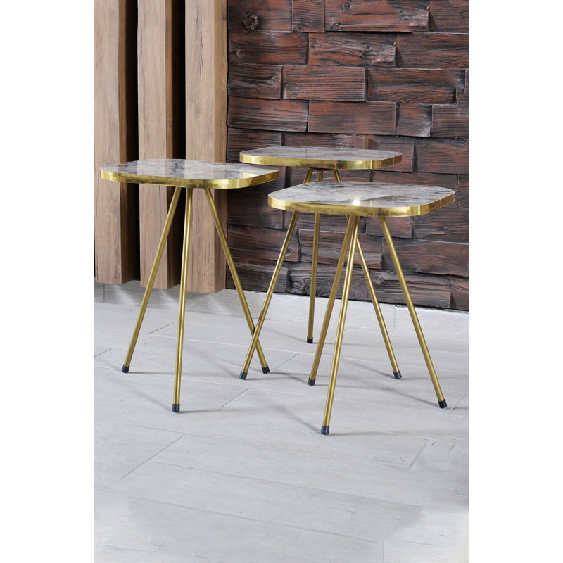 Alexandria Console Table, White Marble