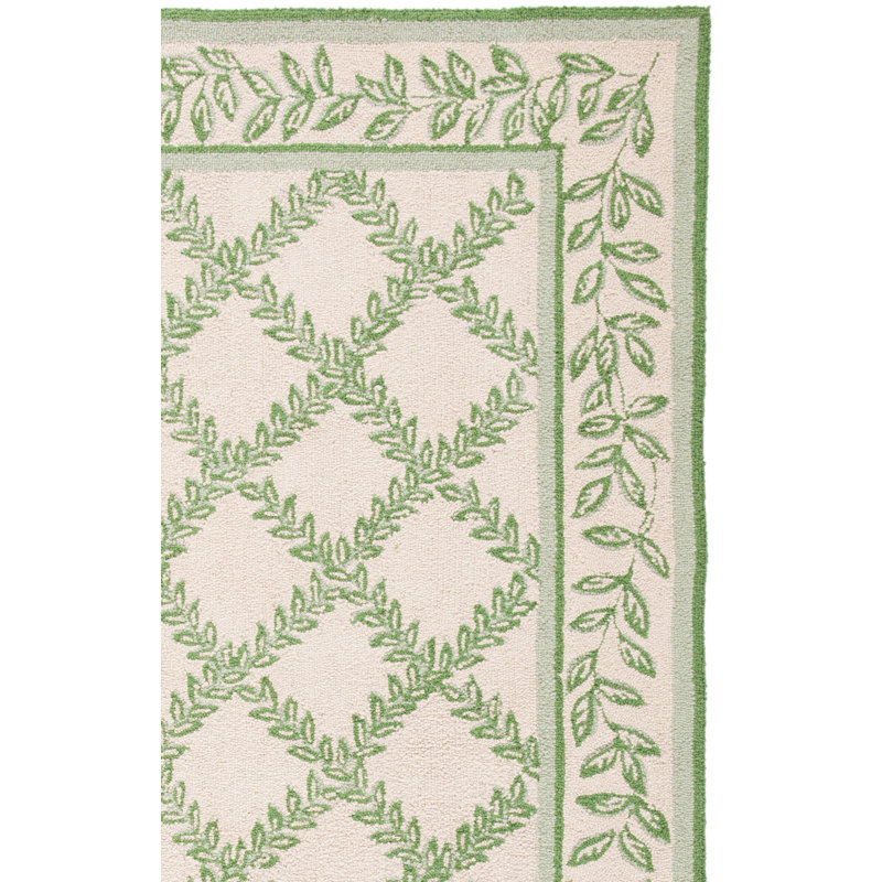 Jonsson Hand Hooked Wool Pile Geometric Rug, Runner 2'6" x 8'