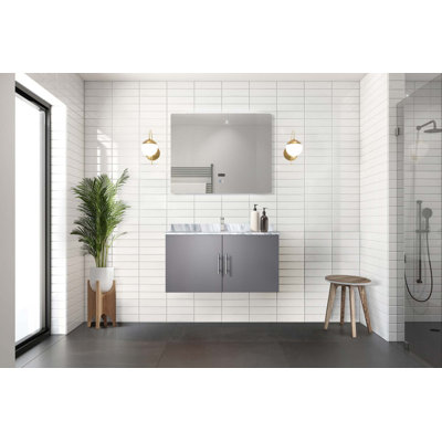 Ensemble de meuble-lavabo avec robinet et miroir DEL