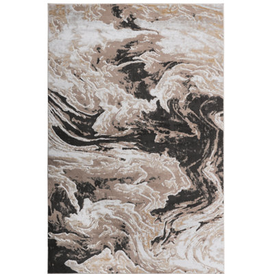 8X10 L.Brown Loom & Area Rug, Stain , Non-Shedding For Bedroom, Living Room, Dorm Eat-In Kitchen Abstract, Non-Shedding, Dining Home Office, Nursery, Entryway, Study,