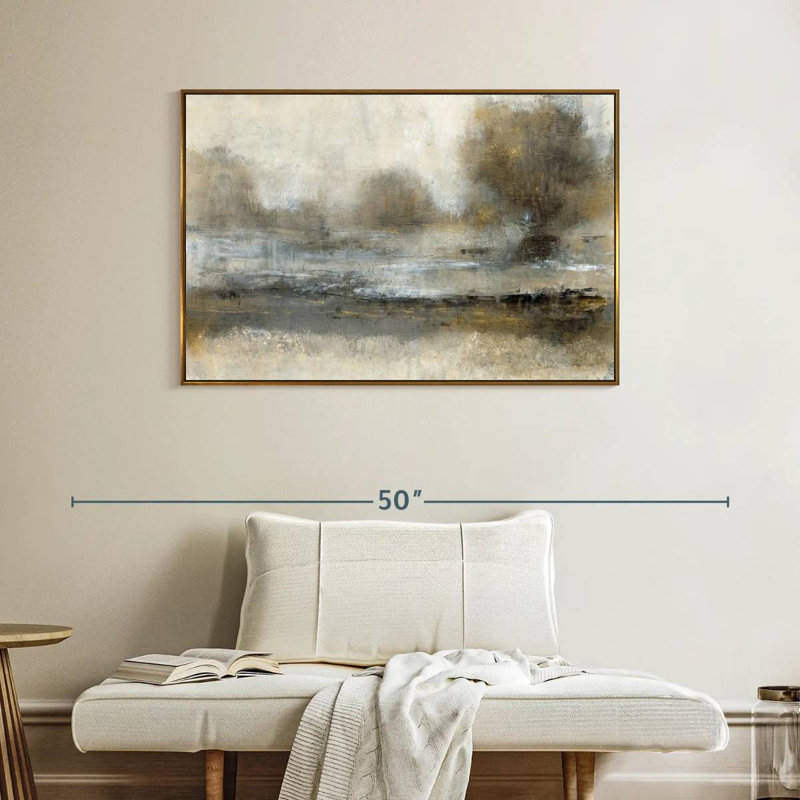 Paysage doré I, Cadre flottant doré, 40 po x 27 po