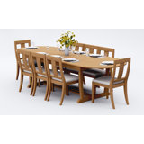 8 Seats 9 Pcs Grade-A Teak Wood Dining Set: 94" Mas Oval Trestle Leg Table And 8 Osborne Armless Chairs #11OS2300