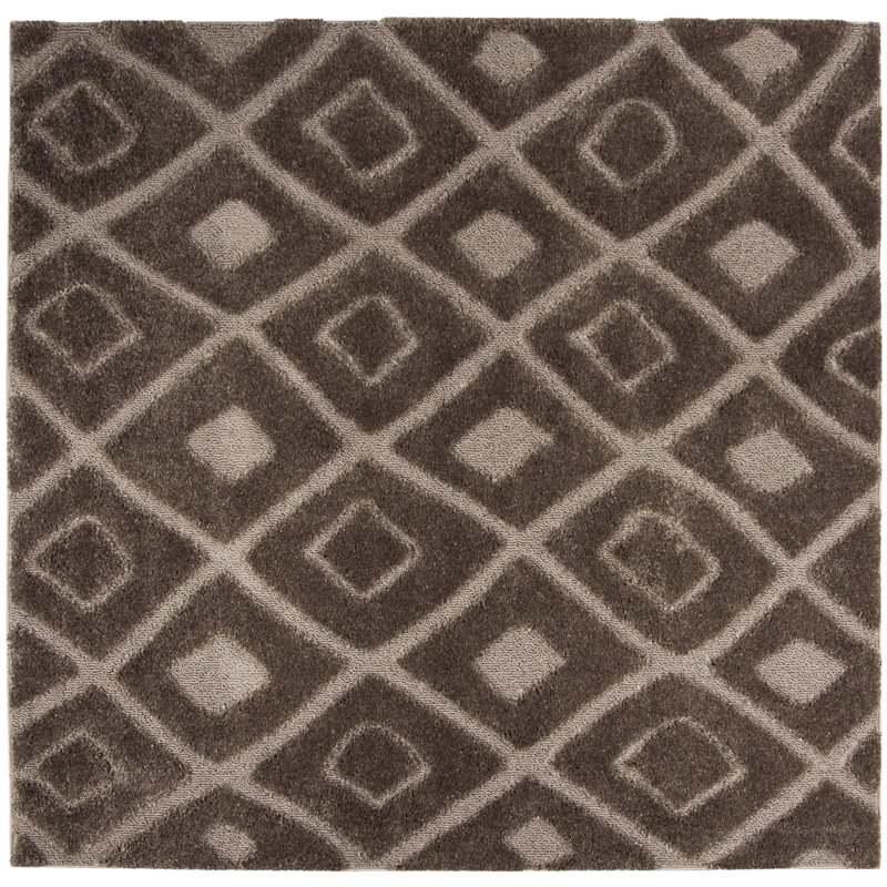 Ashburnham Olympia Shag Performance Geometric Rug, Square 6'7"