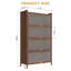 Armoire 57 portes en métal de 57 po de hauteur, avec amplement d'espace de rangement pour la chambre à coucher, le bureau, le salon, le couloir et le vestibule (noyer)-67723747