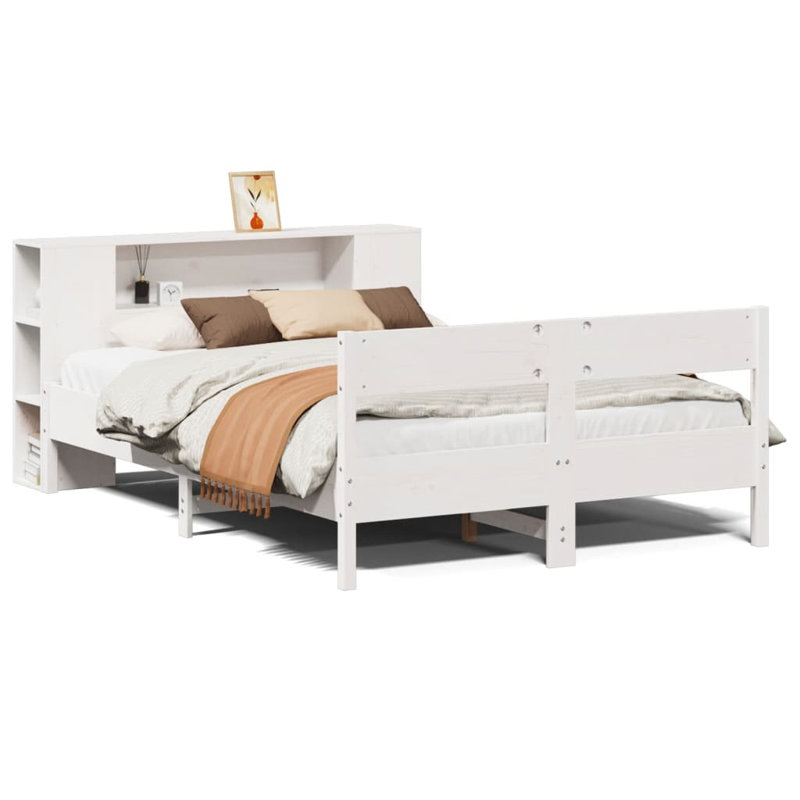 Solid Wood Bed, Kingsize (5'), White