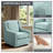 Harris 28.5" W Upholstered 360° Swivel Armchair with Curved Arms & Removable Cushion, Dusty Aqua Chevron-271305782