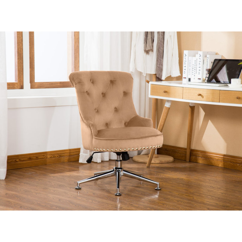 Ophelia & Co. Asilah Velvet Task Chair, Oatmeal