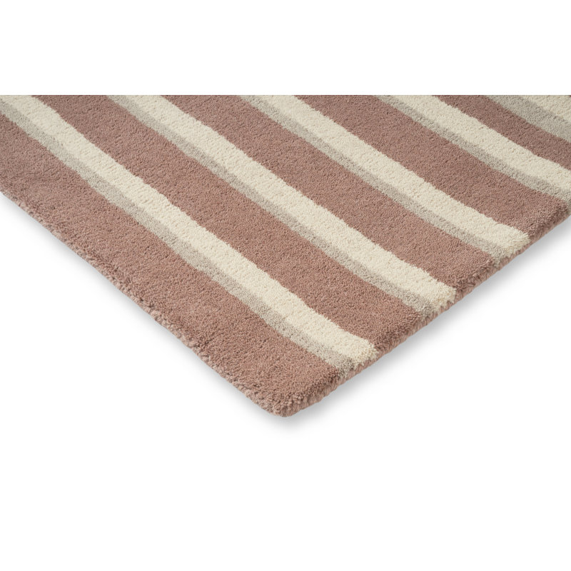 Decor Pilar Handmade Wool Striped Area Rug, Blush, Rectangle 6'7 x 9'2