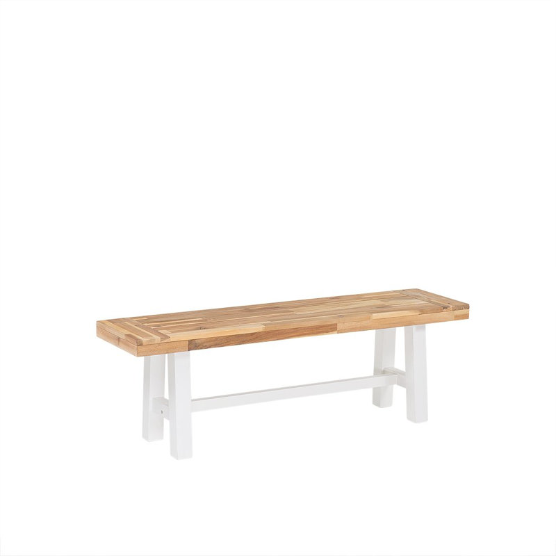 Tinna Solid Wood Acacia Outdoor Bench, White