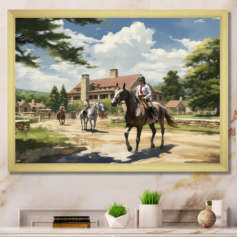 Impression sur toile de campagne Country Equitation Elegance III - animaux, H 24 po x l 32 po x P 1 po
