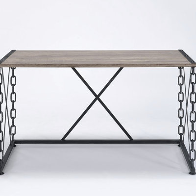 Rustic Oak And Antique Black Console Table For A Cozy Workspace Rectangular With Accents