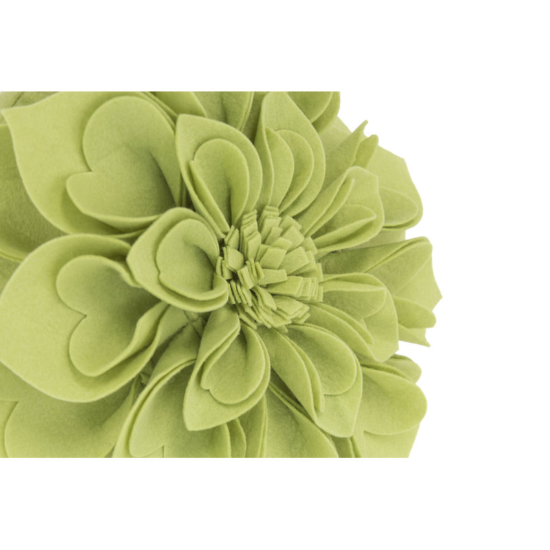 Floral Throw Pillow, 16" x 16", Lime