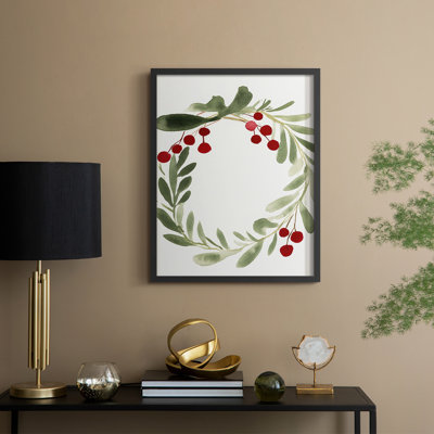 «Christmas Holiday Art» CECXLV, reproduction d'art encadrée - bois massif