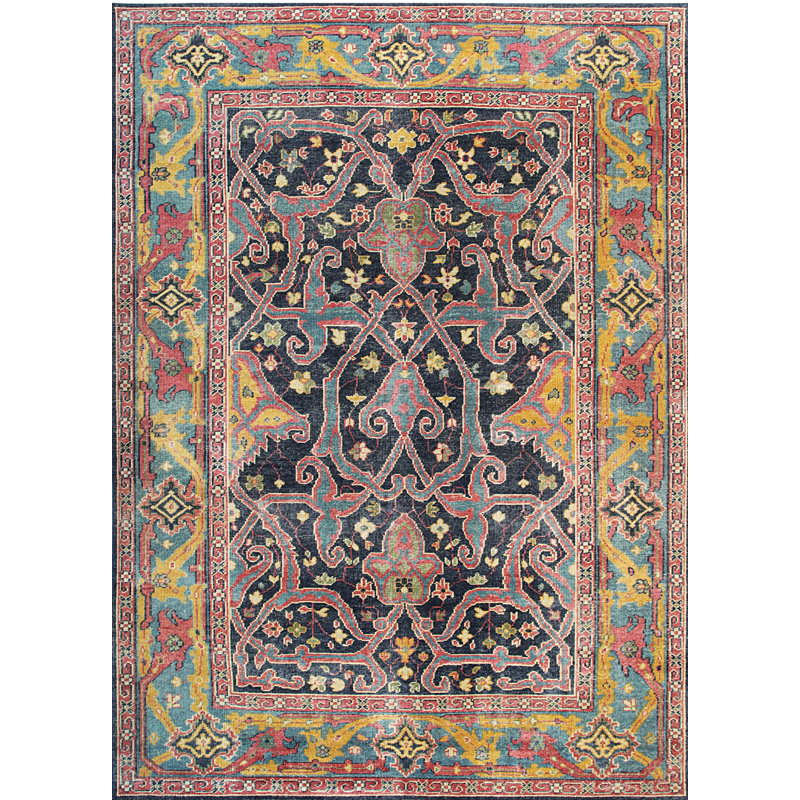 Blue Hand-Knotted Wool Floral Trellis Geometric Modern Contemporary Carpet Rug, 10' x 14'