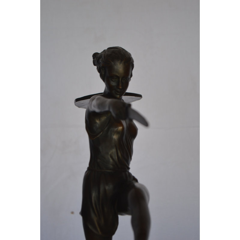 Statue pilonneuse pilée en bronze Pillay - Taille: L 19 po x l 5 po x H 20 po.