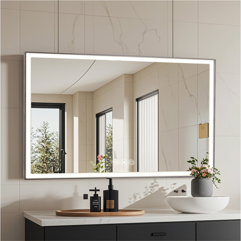 48*32In LED Framed Bathroom Vanity Mirror (Includes Mirror Only)
