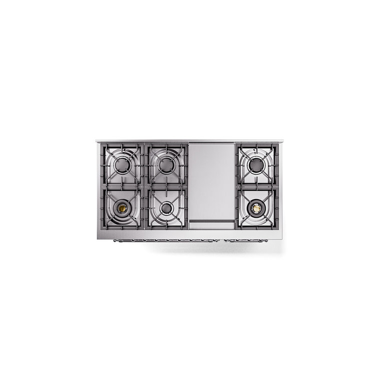 ILVE Nostalgie II 48 in Dual Fuel Range, 8 Burner, Griddle