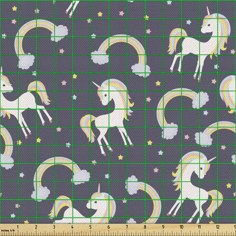 Chastelin Cartoon Rainbows Stars and Horse Multi-Purpose Fabric
