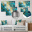 Turquoise luxueux, art fluide abstrait VI - impression sur métal-1477511996