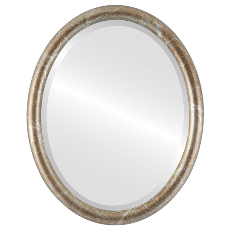 Rowles Oval Mirror, Champagne Silver, 25.375" x 21.375"